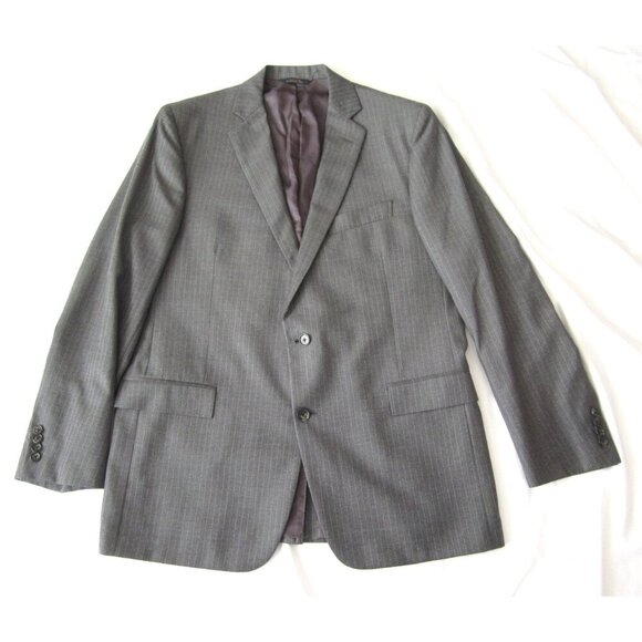 Men Brooks Brother 1818 Regent Fit Wool Stripe Button Blazer Jacket Sz 44(MJ48)